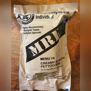 MRE Meal 14 Creamy Spinach Fettuccine Camping Hiking Emergency Supplies